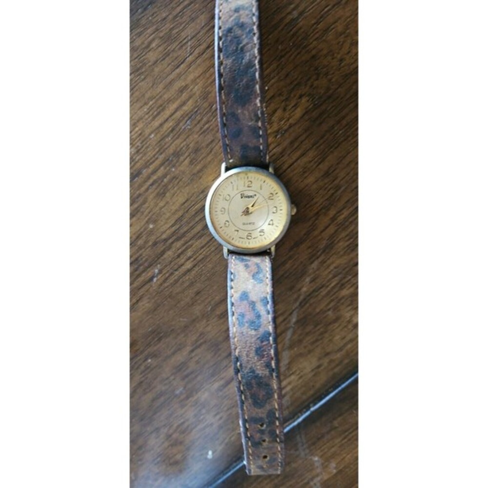 Vintage Vivani Ladies Quartz Watch Gold Tone Leather band - Picture 6 of 6